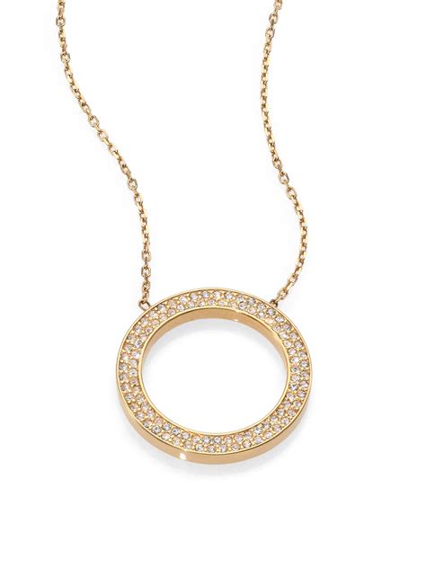 michael kors two circle necklace|Michael Kors gold necklace for women.